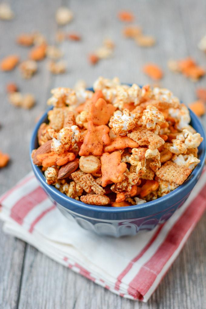 Sweet and Spicy Popcorn Snack Mix