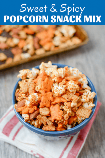 Sweet and Spicy Popcorn Snack Mix