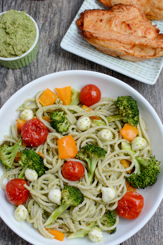 broccoli pesto pasta with chicken