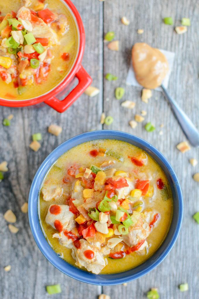 Instant Pot Thai Peanut Chicken Soup