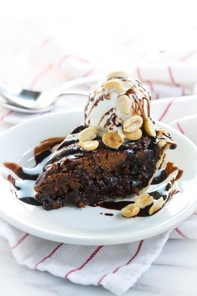 peanut butter fudge brownie pie