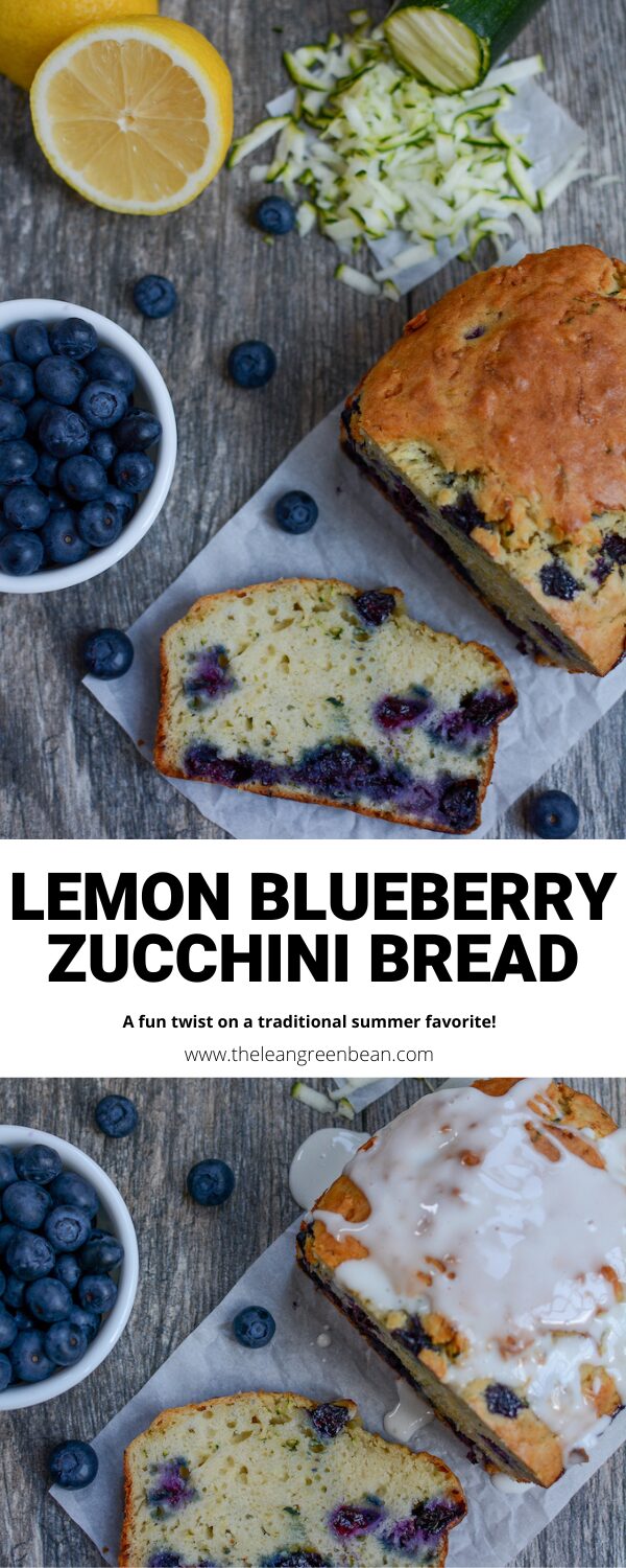 This Lemon Blueberry Zucchini Bread puts a fun twist on a classic summer recipe. Don't like lemon? Skip the zest and add extra blueberries! Enjoy a slice for breakfast or an afternoon snack!
