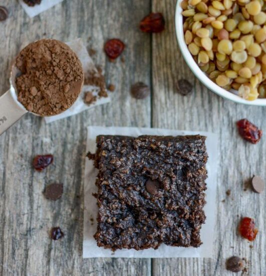 chocolate lentil bars