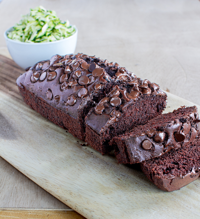 Chocolate Zucchini bread with chocolate chips